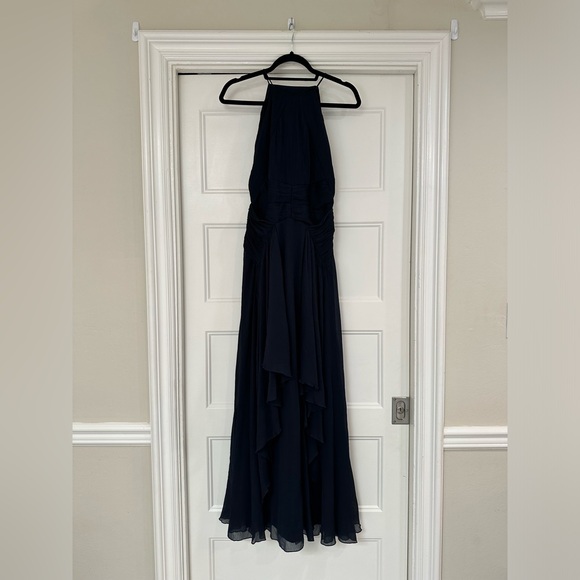 ASOS DESIGN Petite Bridesmaid Pinny maxi dress w/ruched bodice and layered skirt - Picture 2 of 5